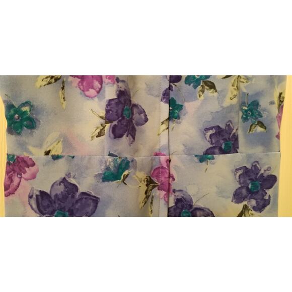VTG All That Jazz Casual Career Blue Floral A-Line Sundress Mini Size 7/8 - Picture 4 of 7